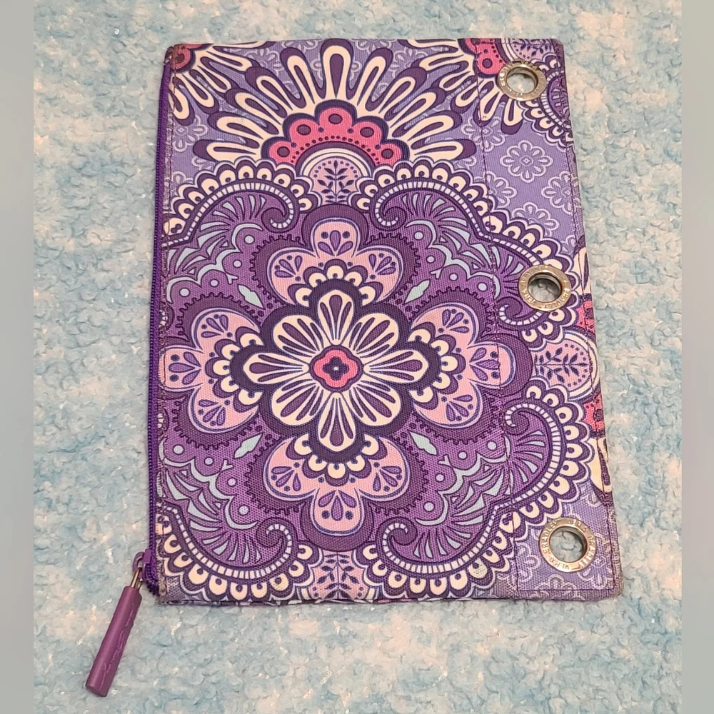 Vera Bradley Pencil Pouch in Retired Lilac Tapestry Pattern